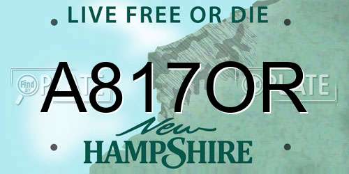 A817OR New Hampshire License Plate