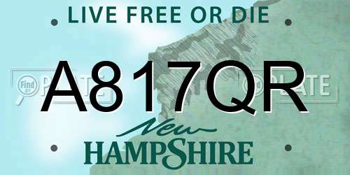 A817QR New Hampshire License Plate