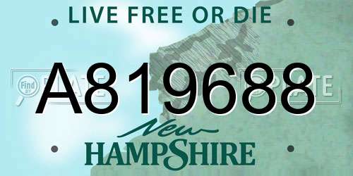 A819688 New Hampshire License Plate
