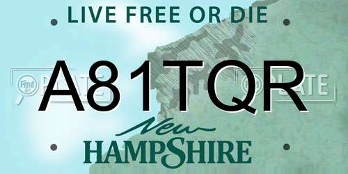 A81TQR New Hampshire License Plate