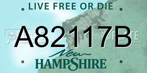 A82117B New Hampshire License Plate