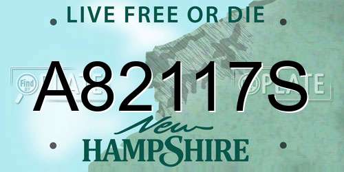 A82117S New Hampshire License Plate