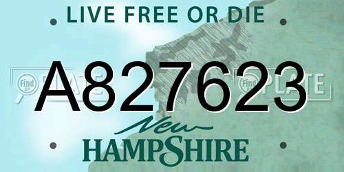 A827623 New Hampshire License Plate