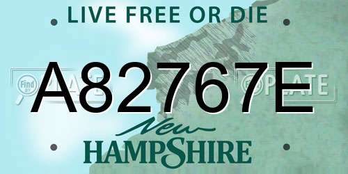 A82767E New Hampshire License Plate