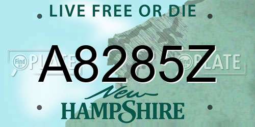 A8285Z New Hampshire License Plate