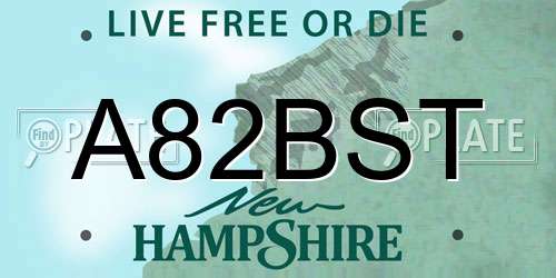 A82BST New Hampshire License Plate