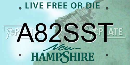A82SST New Hampshire License Plate