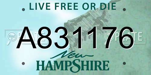 A831176 New Hampshire License Plate