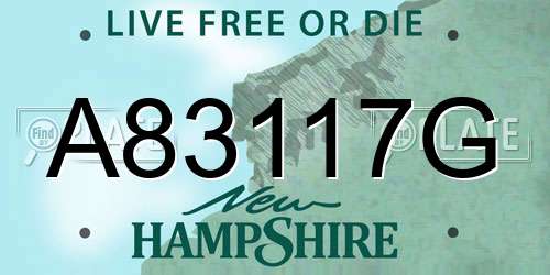 A83117G New Hampshire License Plate