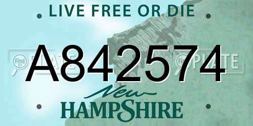 A842574 New Hampshire License Plate