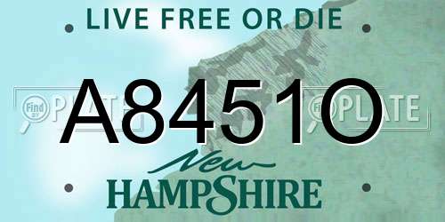 A8451O New Hampshire License Plate