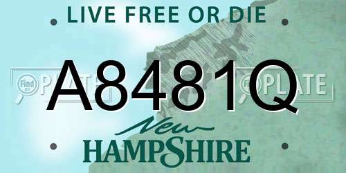 A8481Q New Hampshire License Plate