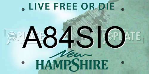 A84SIO New Hampshire License Plate