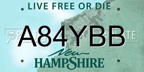 A84YBB New Hampshire License Plate
