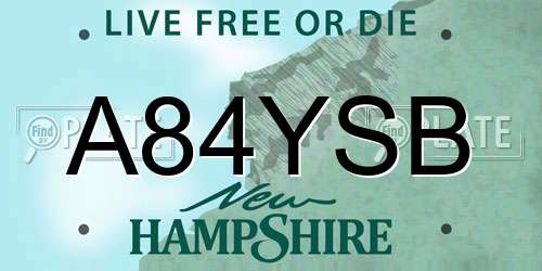 A84YSB New Hampshire License Plate
