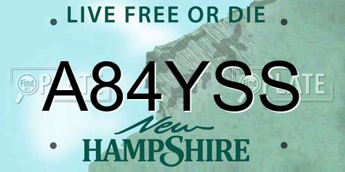 A84YSS New Hampshire License Plate
