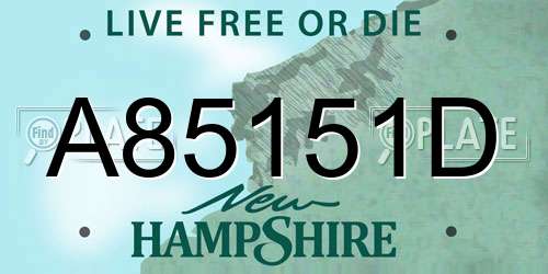 A85151D New Hampshire License Plate