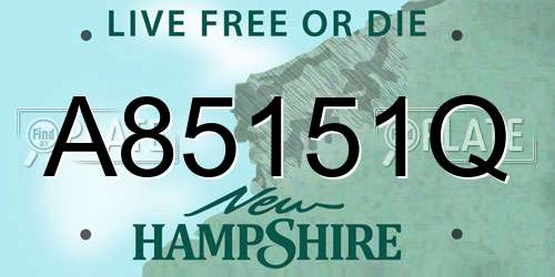 A85151Q New Hampshire License Plate