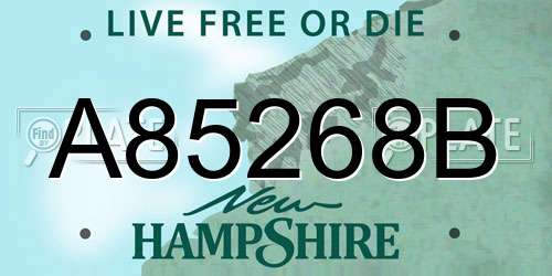 A85268B New Hampshire License Plate