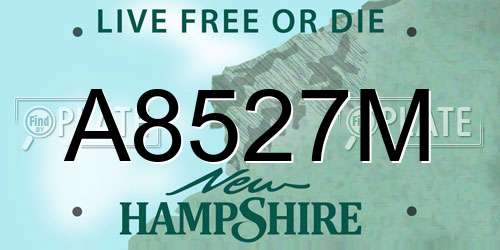 A8527M New Hampshire License Plate