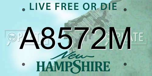 A8572M New Hampshire License Plate