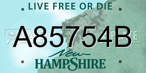 A85754B New Hampshire License Plate