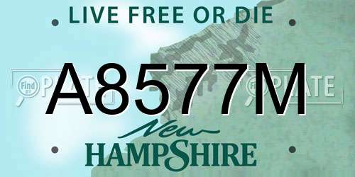A8577M New Hampshire License Plate
