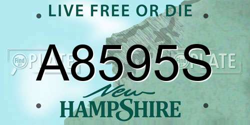 A8595S New Hampshire License Plate