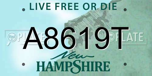 A8619T New Hampshire License Plate
