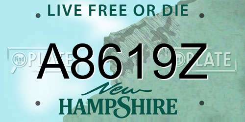 A8619Z New Hampshire License Plate