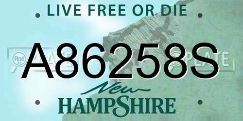 A86258S New Hampshire License Plate