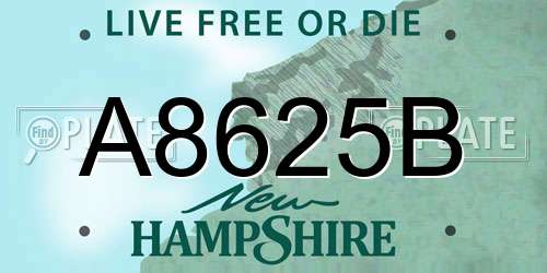 A8625B New Hampshire License Plate