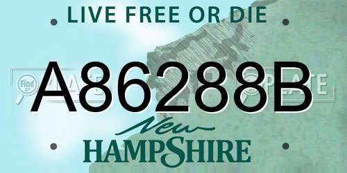 A86288B New Hampshire License Plate
