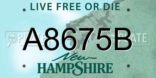 A8675B New Hampshire License Plate