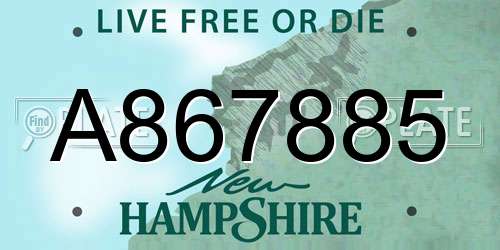 A867885 New Hampshire License Plate