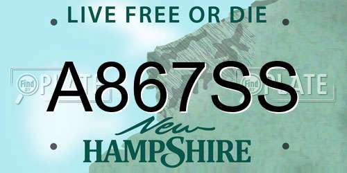 A867SS New Hampshire License Plate