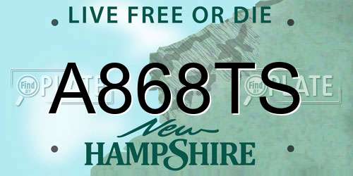 A868TS New Hampshire License Plate