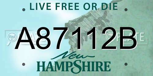 A87112B New Hampshire License Plate