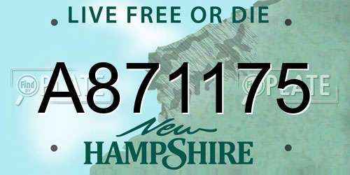 A871175 New Hampshire License Plate