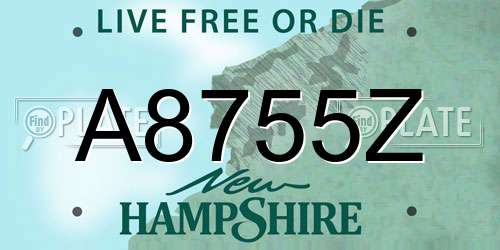 A8755Z New Hampshire License Plate