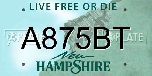 A875BT New Hampshire License Plate