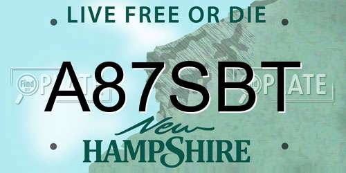 A87SBT New Hampshire License Plate