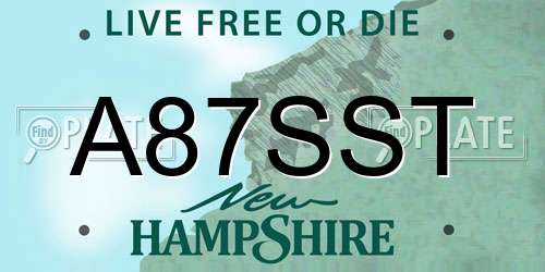 A87SST New Hampshire License Plate