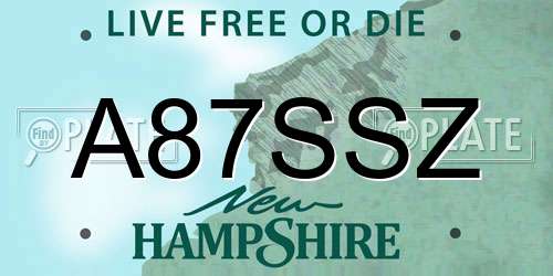 A87SSZ New Hampshire License Plate