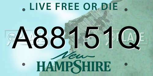 A88151Q New Hampshire License Plate