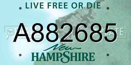 A882685 New Hampshire License Plate