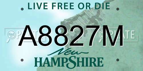 A8827M New Hampshire License Plate