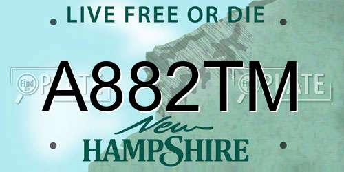 A882TM New Hampshire License Plate