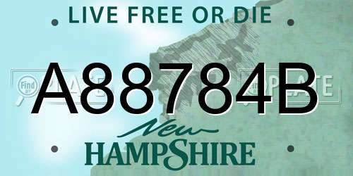A88784B New Hampshire License Plate