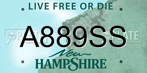 A889SS New Hampshire License Plate